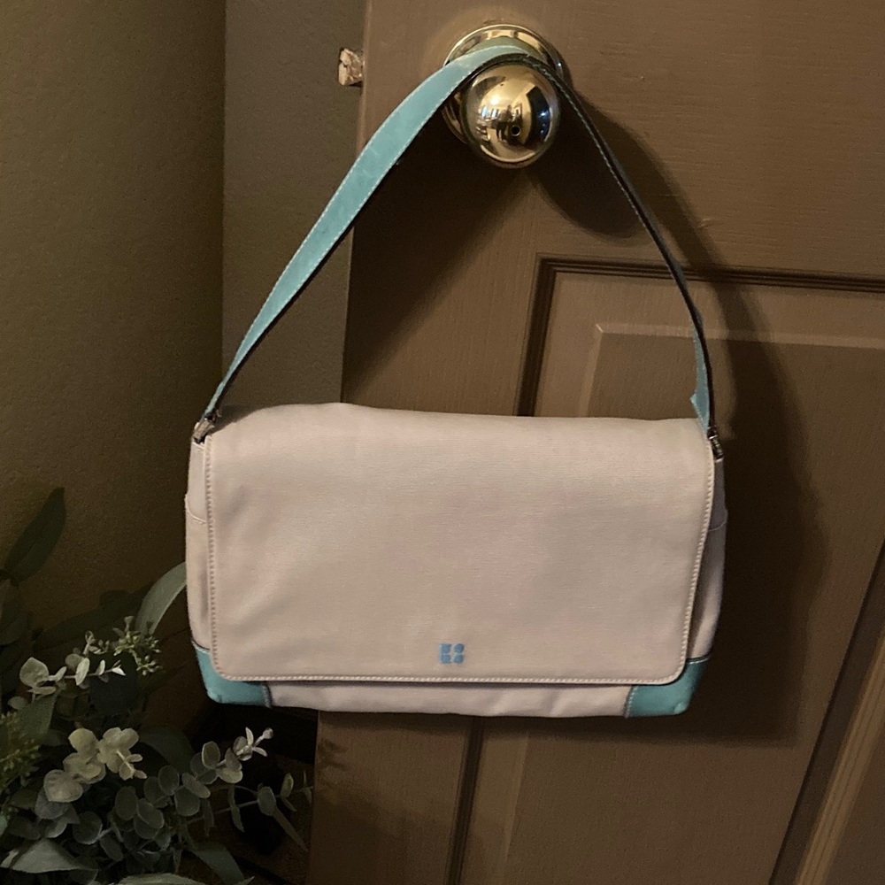 kate spade Made in Italy Canvas & Leather Shoulder Bag Vintage EUC